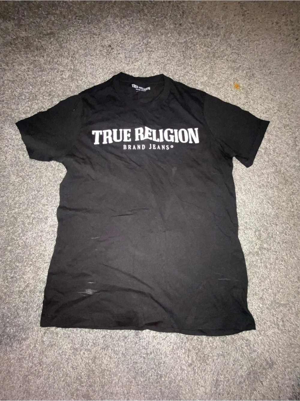 True Religion Black Tee with White Logo